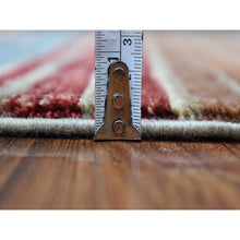 Load image into Gallery viewer, 2&#39;9&quot;x8&#39; Hand Knotted Gray Super Kazak Khorjin Design With Colorful Tassles Pure Afghan Wool Oriental Runner Rug FWR402720