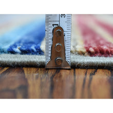 Load image into Gallery viewer, 2&#39;7&quot;x8&#39; Gray Super Kazak Khorjin Design With Colorful Tassels Hand Knotted Vibrant Wool Oriental Runner Rug FWR402732