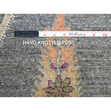 Load image into Gallery viewer, 12&#39;x12&#39; Gray Peshawar Folk Art Willow And Cypress Tree Design Hand Knotted Borderless Round Oriental Rug FWR402954