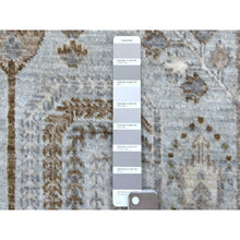 Load image into Gallery viewer, 8&#39;3&quot;x8&#39;3&quot; Gray Peshawar With Folk Art Cypress Tree Design Shiny Wool Round Hand Knotted Oriental Rug FWR402978