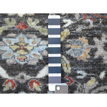 Load image into Gallery viewer, 9&#39;10&quot;x9&#39;10&quot; Dark Gray Peshawar With Heriz Design Lustrous Wool Hand Knotted Oriental Round Rug FWR403098