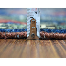 Load image into Gallery viewer, 5&#39;x6&#39;10&quot; Afghan Ersari Elephant Feet Design Hand Knotted Organic Dyes Blue With Pop Of Color Oriental Rug FWR403284