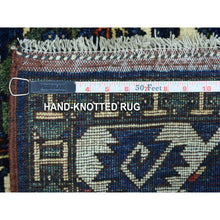 Load image into Gallery viewer, 5&#39;x6&#39;10&quot; Afghan Ersari Elephant Feet Design Hand Knotted Organic Dyes Blue With Pop Of Color Oriental Rug FWR403284