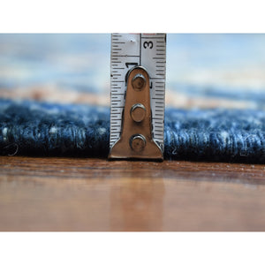 9'5"x12' Hand Knotted Pure Wool Afghan Ersari Navy Blue With Pop Of Color Elephant Feet Design Oriental Rug FWR403578