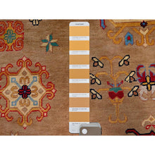 Load image into Gallery viewer, 5&#39;x6&#39;10&quot; Nugget Brown, Afghan Khamyab With Khotan Design, Hand Knotted, Soft And Velvety Wool, Vegetable Dyes, Oriental Rug FWR4032
