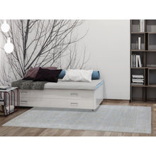 Load image into Gallery viewer, 6&#39;x8&#39;10&quot; White Wash Peshawar Pure Velvety Wool Light Gray With Soft Colors Hand Knotted Oriental Rug FWR404250