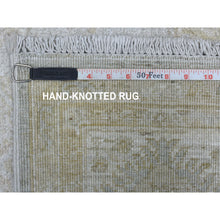 Load image into Gallery viewer, 6&#39;x8&#39;10&quot; White Wash Peshawar Pure Velvety Wool Light Gray With Soft Colors Hand Knotted Oriental Rug FWR404250