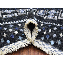 Load image into Gallery viewer, 10&#39;x14&#39; Kashkuli Gabbeh Soft Vibrant Wool Hand Knotted Charcoal Black And Blue Oriental Rug FWR404376