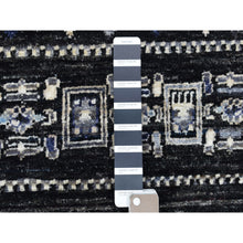 Load image into Gallery viewer, 10&#39;x14&#39; Kashkuli Gabbeh Soft Vibrant Wool Hand Knotted Charcoal Black And Blue Oriental Rug FWR404376