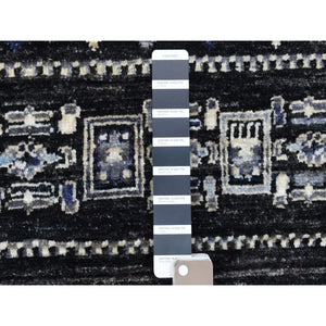 10'x14' Kashkuli Gabbeh Soft Vibrant Wool Hand Knotted Charcoal Black And Blue Oriental Rug FWR404376