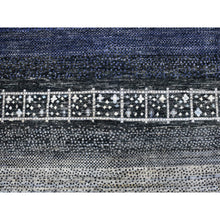 Load image into Gallery viewer, 10&#39;x14&#39; Kashkuli Gabbeh Soft Vibrant Wool Hand Knotted Charcoal Black And Blue Oriental Rug FWR404376