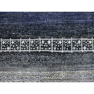 10'x14' Kashkuli Gabbeh Soft Vibrant Wool Hand Knotted Charcoal Black And Blue Oriental Rug FWR404376