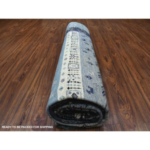 10'x14' Kashkuli Gabbeh Soft Vibrant Wool Hand Knotted Charcoal Black And Blue Oriental Rug FWR404376