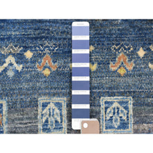 Load image into Gallery viewer, 2&#39;5&quot;x9&#39;7&quot; Denim Blue In A Colorful Palette Hand Knotted Kashkuli Gabbeh Pure Velvety Wool Oriental Runner Rug FWR404394