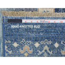 Load image into Gallery viewer, 2&#39;5&quot;x9&#39;7&quot; Denim Blue In A Colorful Palette Hand Knotted Kashkuli Gabbeh Pure Velvety Wool Oriental Runner Rug FWR404394