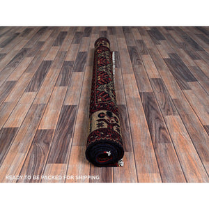 4'9"x6'1" Imperial Red, Afghan Khamyab with Unusual Light Color Background, Hand Knotted, Soft and Shiny Wool, Vegetable Dyes, Oriental Rug FWR4038