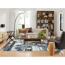 Load image into Gallery viewer, 5&#39;10&quot;x9&#39; All New Hand Knotted Shiny Wool Kashkuli Gabbeh Fusion Of Beautiful Black, Blue And Gray Oriental Rug FWR405108