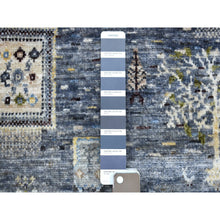 Load image into Gallery viewer, 5&#39;10&quot;x9&#39; All New Hand Knotted Shiny Wool Kashkuli Gabbeh Fusion Of Beautiful Black, Blue And Gray Oriental Rug FWR405108