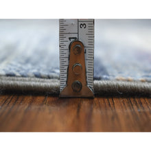 Load image into Gallery viewer, 5&#39;10&quot;x9&#39; All New Hand Knotted Shiny Wool Kashkuli Gabbeh Fusion Of Beautiful Black, Blue And Gray Oriental Rug FWR405108