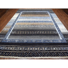 Load image into Gallery viewer, 10&#39;2&quot;x14&#39;1&quot; Light Gray Kashkuli Gabbeh With Soft, Velvety Plush Vibrant Wool Hand Knotted Oriental Rug FWR405186