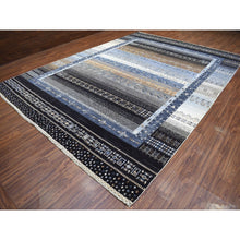 Load image into Gallery viewer, 10&#39;2&quot;x14&#39;1&quot; Light Gray Kashkuli Gabbeh With Soft, Velvety Plush Vibrant Wool Hand Knotted Oriental Rug FWR405186