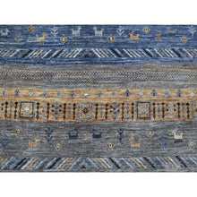 Load image into Gallery viewer, 10&#39;2&quot;x14&#39;1&quot; Light Gray Kashkuli Gabbeh With Soft, Velvety Plush Vibrant Wool Hand Knotted Oriental Rug FWR405186