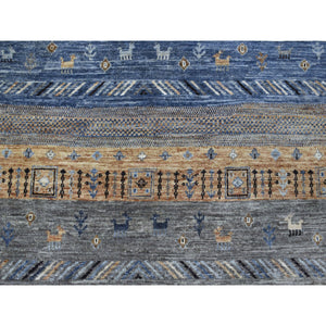 10'2"x14'1" Light Gray Kashkuli Gabbeh With Soft, Velvety Plush Vibrant Wool Hand Knotted Oriental Rug FWR405186