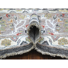 Load image into Gallery viewer, 11&#39;7&quot;x11&#39;7&quot; Hand Knotted Vibrant Wool Peshawar Design Gray With Floral Motifs Oriental Round Rug FWR405390