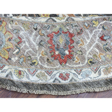 Load image into Gallery viewer, 11&#39;7&quot;x11&#39;7&quot; Hand Knotted Vibrant Wool Peshawar Design Gray With Floral Motifs Oriental Round Rug FWR405390