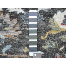 Load image into Gallery viewer, 11&#39;7&quot;x11&#39;7&quot; Hand Knotted Vibrant Wool Peshawar Design Gray With Floral Motifs Oriental Round Rug FWR405390