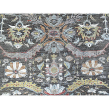 Load image into Gallery viewer, 11&#39;7&quot;x11&#39;7&quot; Hand Knotted Vibrant Wool Peshawar Design Gray With Floral Motifs Oriental Round Rug FWR405390