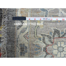 Load image into Gallery viewer, 11&#39;7&quot;x11&#39;7&quot; Hand Knotted Vibrant Wool Peshawar Design Gray With Floral Motifs Oriental Round Rug FWR405390