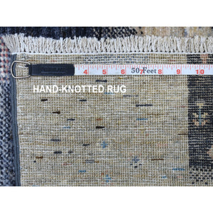 5'10"x9'2" Mix Of Gray, Beige And Blue Extremely Durable Kashkuli Gabbeh Hand Knotted Afghan Wool Oriental Rug FWR405408