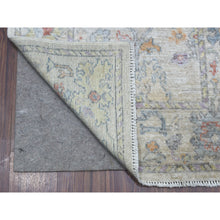 Load image into Gallery viewer, 2&#39;10&quot;x16&#39; Hand Knotted Soft, Velvety Plush Angora Oushak Light Gray With Colorful Motifs Oriental Xl Runner Rug FWR405582