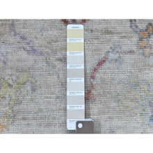 Load image into Gallery viewer, 2&#39;10&quot;x16&#39; Hand Knotted Soft, Velvety Plush Angora Oushak Light Gray With Colorful Motifs Oriental Xl Runner Rug FWR405582