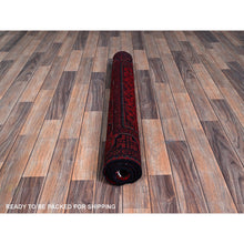 Load image into Gallery viewer, 3&#39;5&quot;x5&#39;2&quot; Scarlet Red, Hand Knotted, Afghan Khamyab With Tribal Design, Vegetable Dyes, Soft And Shiny Wool, Oriental Rug FWR4050