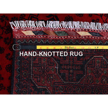 Load image into Gallery viewer, 3&#39;5&quot;x5&#39;2&quot; Scarlet Red, Hand Knotted, Afghan Khamyab With Tribal Design, Vegetable Dyes, Soft And Shiny Wool, Oriental Rug FWR4050