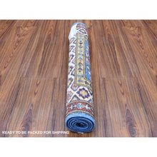 Load image into Gallery viewer, 2&#39;x2&#39;10&quot; Super Kazak Blue Hand Knotted Soft Wool In A Colorful Palette Oriental Rug FWR405738