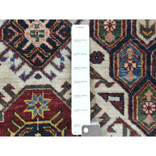 Load image into Gallery viewer, 5&#39;x6&#39;5&quot; Ivory Hand Knotted Soft Velvety Wool Super Kazak In A Colorful Palette Oriental Rug FWR405768