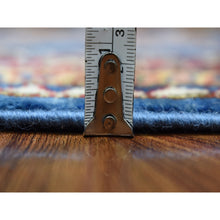 Load image into Gallery viewer, 2&#39;6&quot;x8&#39;8&quot; Denim Blue Super Kazak Tribal Design With Soft, Natural Wool Hand Knotted Oriental Rug FWR405924