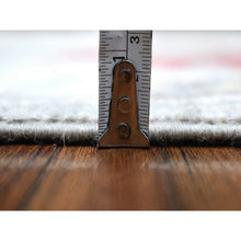 Load image into Gallery viewer, 3&#39;x13&#39;5&quot; Angora Oushak Hand Knotted Soft Velvety Wool Gray With Colorful Motifs Oriental Runner Rug FWR406254