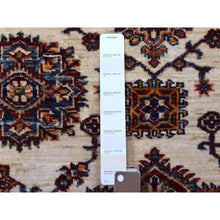 Load image into Gallery viewer, 3&#39;10&quot;x5&#39; Ivory With Mix Of Red Super Kazak Tribal Design Hand Knotted Afghan Wool Oriental Rug FWR406338