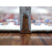 Load image into Gallery viewer, 3&#39;10&quot;x5&#39; Ivory with Mix of Red Super Kazak Tribal Design Hand Knotted Afghan Wool Oriental Rug FWR406338
