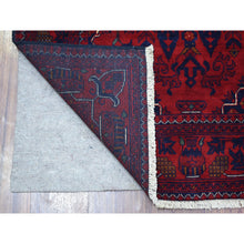 Load image into Gallery viewer, 3&#39;3&quot;x4&#39;8&quot; Afghan Khamyab Denser Weave With Shiny Wool Hand Knotted Deep And Saturated Red Geometric Medallion Design Oriental Rug FWR406896