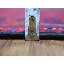 Load image into Gallery viewer, 3&#39;3&quot;x4&#39;8&quot; Afghan Khamyab Denser Weave With Shiny Wool Hand Knotted Deep And Saturated Red Geometric Medallion Design Oriental Rug FWR406896