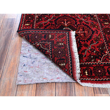 Load image into Gallery viewer, 2&#39;3&quot;x5&#39;2&quot; Berry Red, Hand Knotted, Afghan Khamyab With Tribal Design, Vegetable Dyes, Soft And Velvety Wool, Short Runner, Oriental Rug FWR4068
