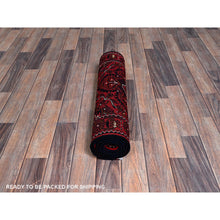 Load image into Gallery viewer, 2&#39;3&quot;x5&#39;2&quot; Berry Red, Hand Knotted, Afghan Khamyab With Tribal Design, Vegetable Dyes, Soft And Velvety Wool, Short Runner, Oriental Rug FWR4068