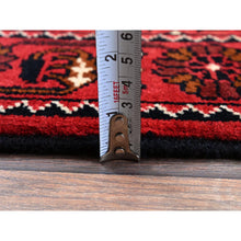 Load image into Gallery viewer, 2&#39;3&quot;x5&#39;2&quot; Berry Red, Hand Knotted, Afghan Khamyab With Tribal Design, Vegetable Dyes, Soft And Velvety Wool, Short Runner, Oriental Rug FWR4068