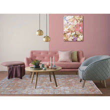 Load image into Gallery viewer, 6&#39;1&quot;x8&#39;10&quot; Honey Brown Angora Oushak With Flower Design Hand Knotted 100% Afghan Wool Oriental Rug FWR407682