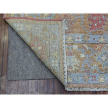 Load image into Gallery viewer, 6&#39;1&quot;x8&#39;10&quot; Honey Brown Angora Oushak With Flower Design Hand Knotted 100% Afghan Wool Oriental Rug FWR407682